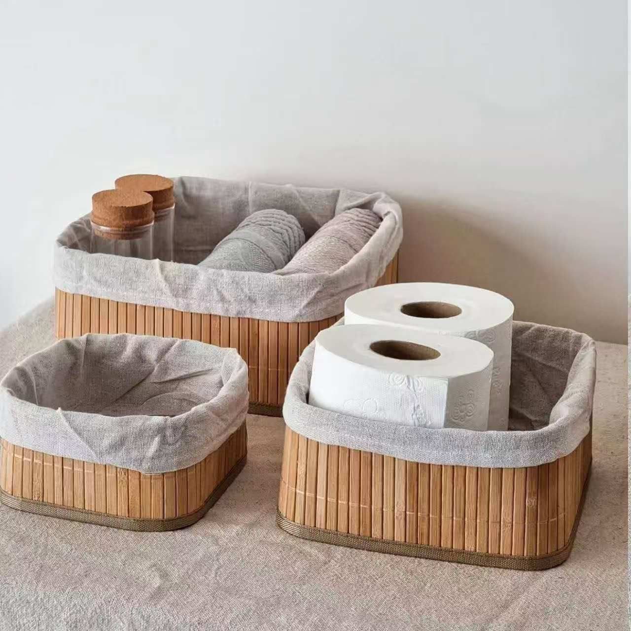 طقم باسكت خوص رتان 3*1